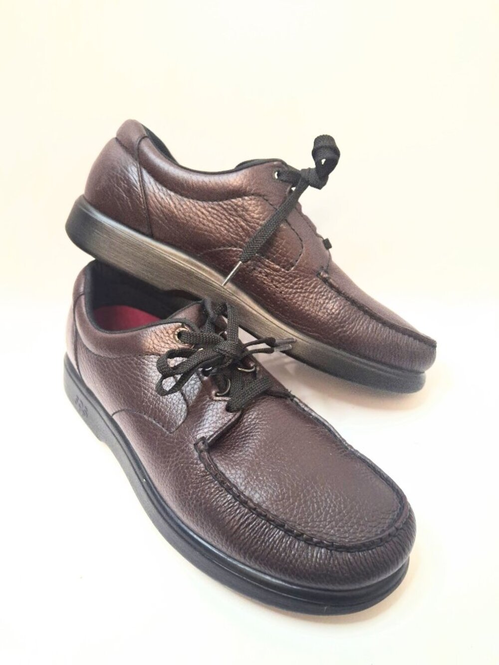 Men's SAS Bout Time Lace Up Leather Loafers Shoes Tripad Cordovan Brown 12.5M